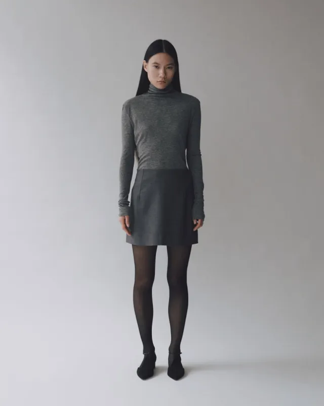 Mijeong Park | Roll Neck Jersey Top - Charcoal sold by Fort