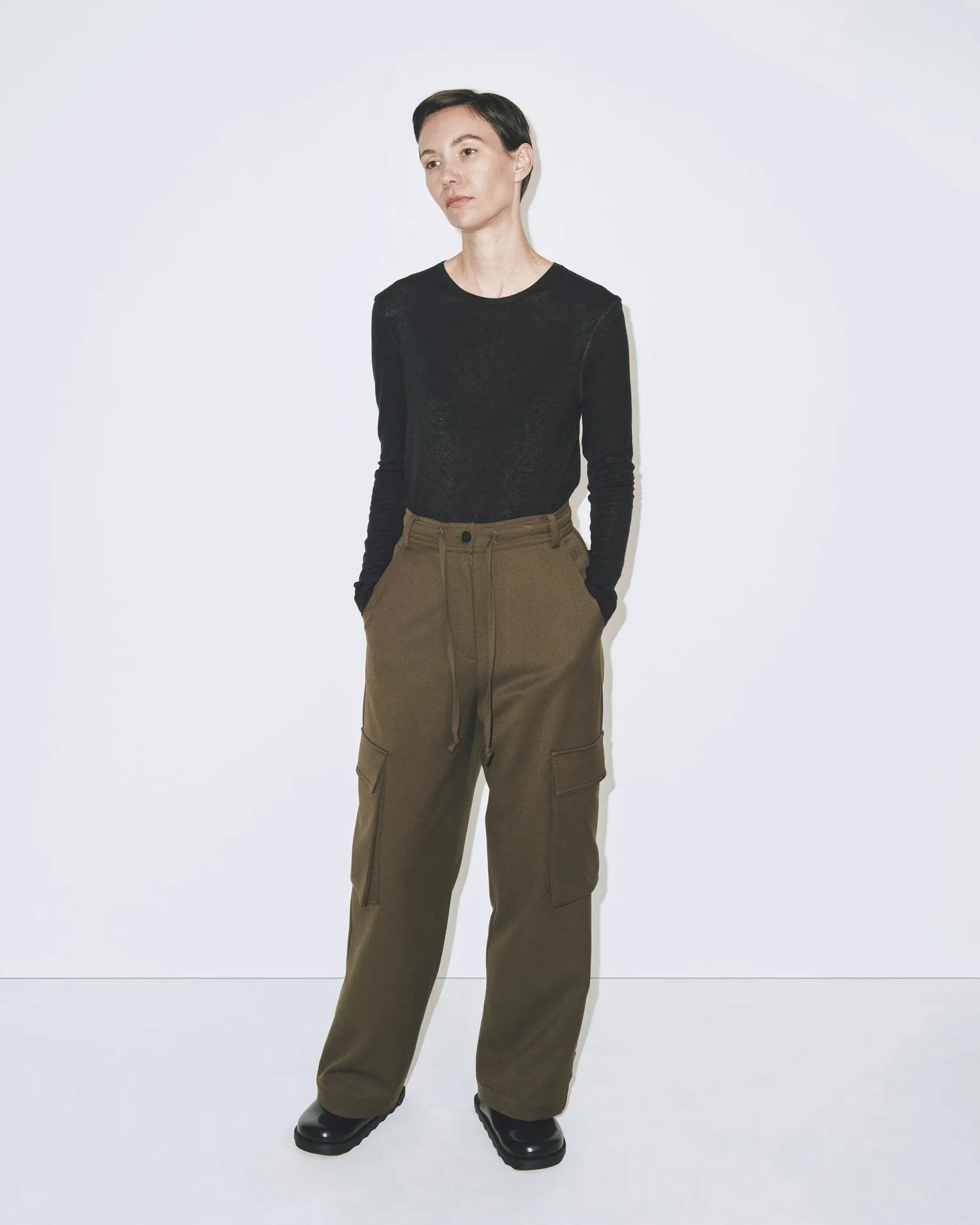 Mijeong Park | Wool Tencel Crewneck Top - Black sold by Fort product image thumbnail 2