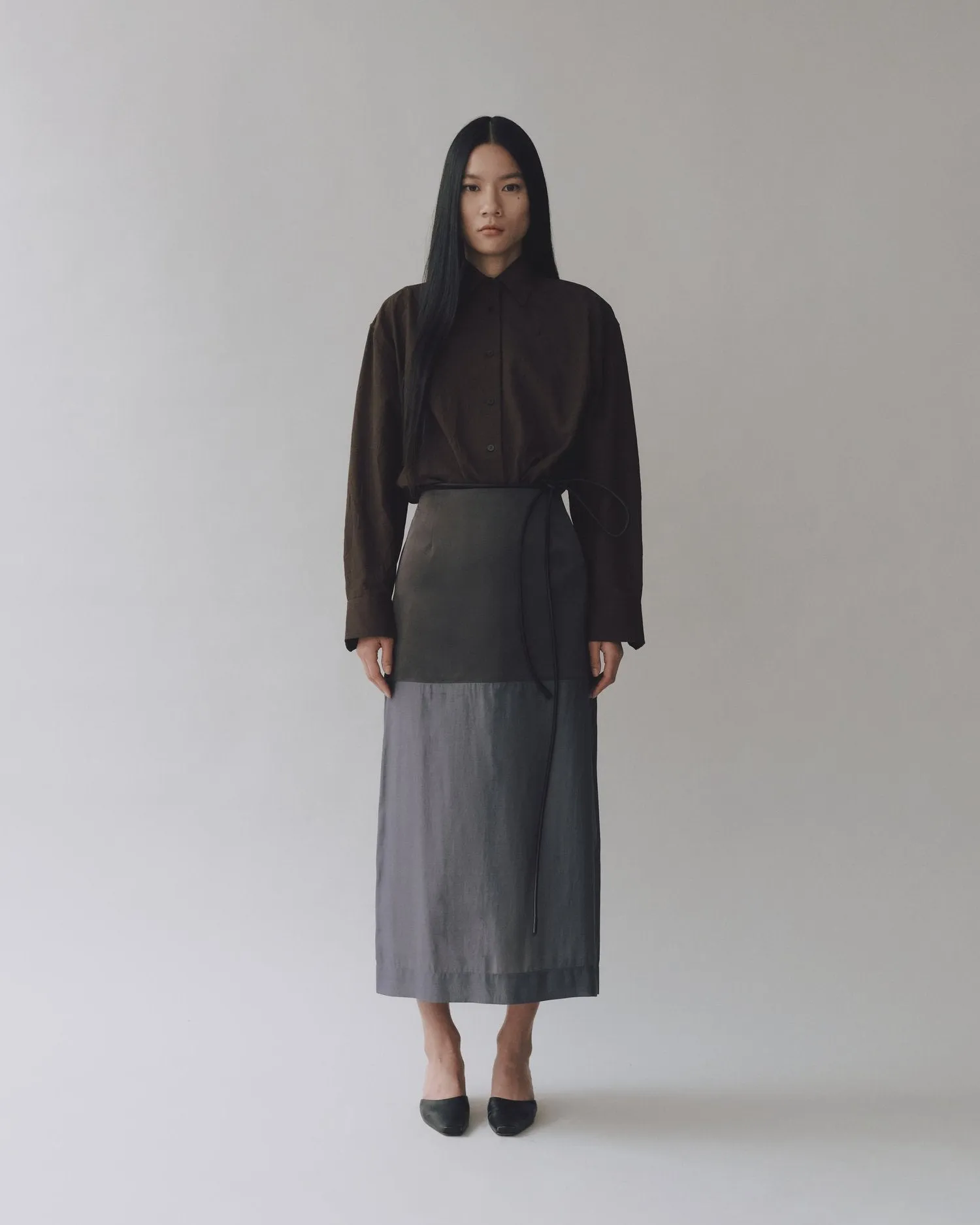 Mijeong Park | Semi Sheer Skirt - Dark Gray sold by Fort product image thumbnail 2