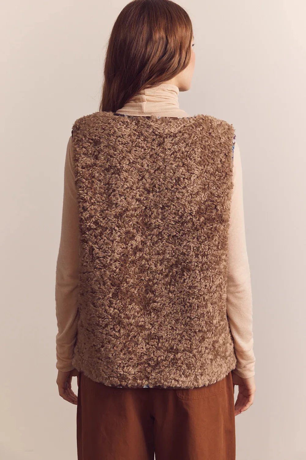 Amente | Wool Blend Shepherd Reversible Vest - Coco sold by Fort product image thumbnail 3