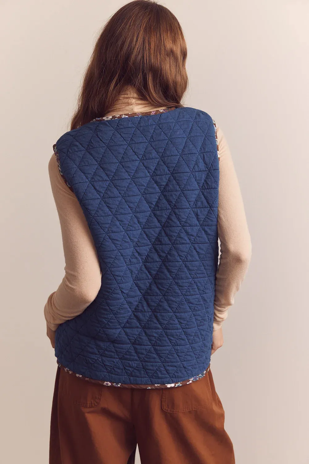 Amente | Wool Blend Shepherd Reversible Vest - Coco sold by Fort product image thumbnail 5