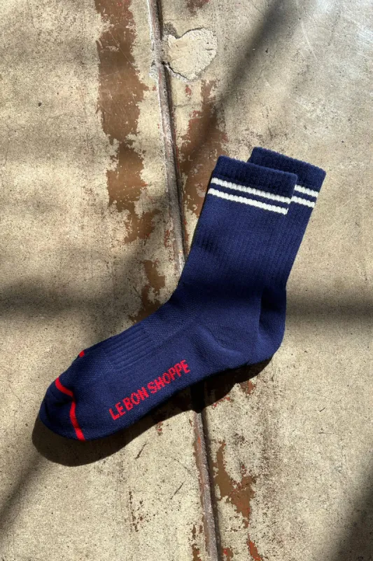 Le Bon Shoppe | Boyfriend Socks - Navy sold by Fort