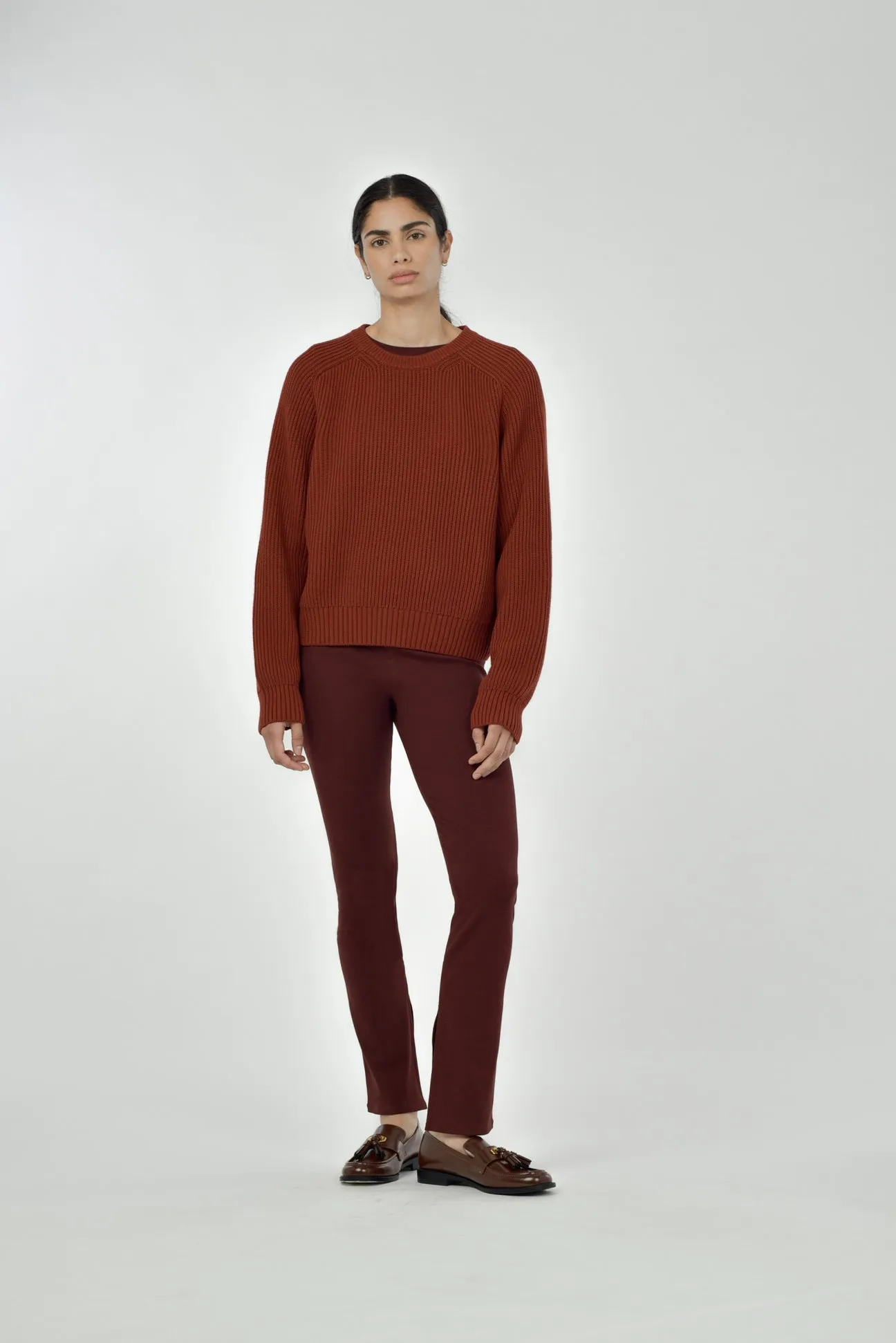 Paper Label | Avery Crew Neck Sweater - Rust sold by Fort