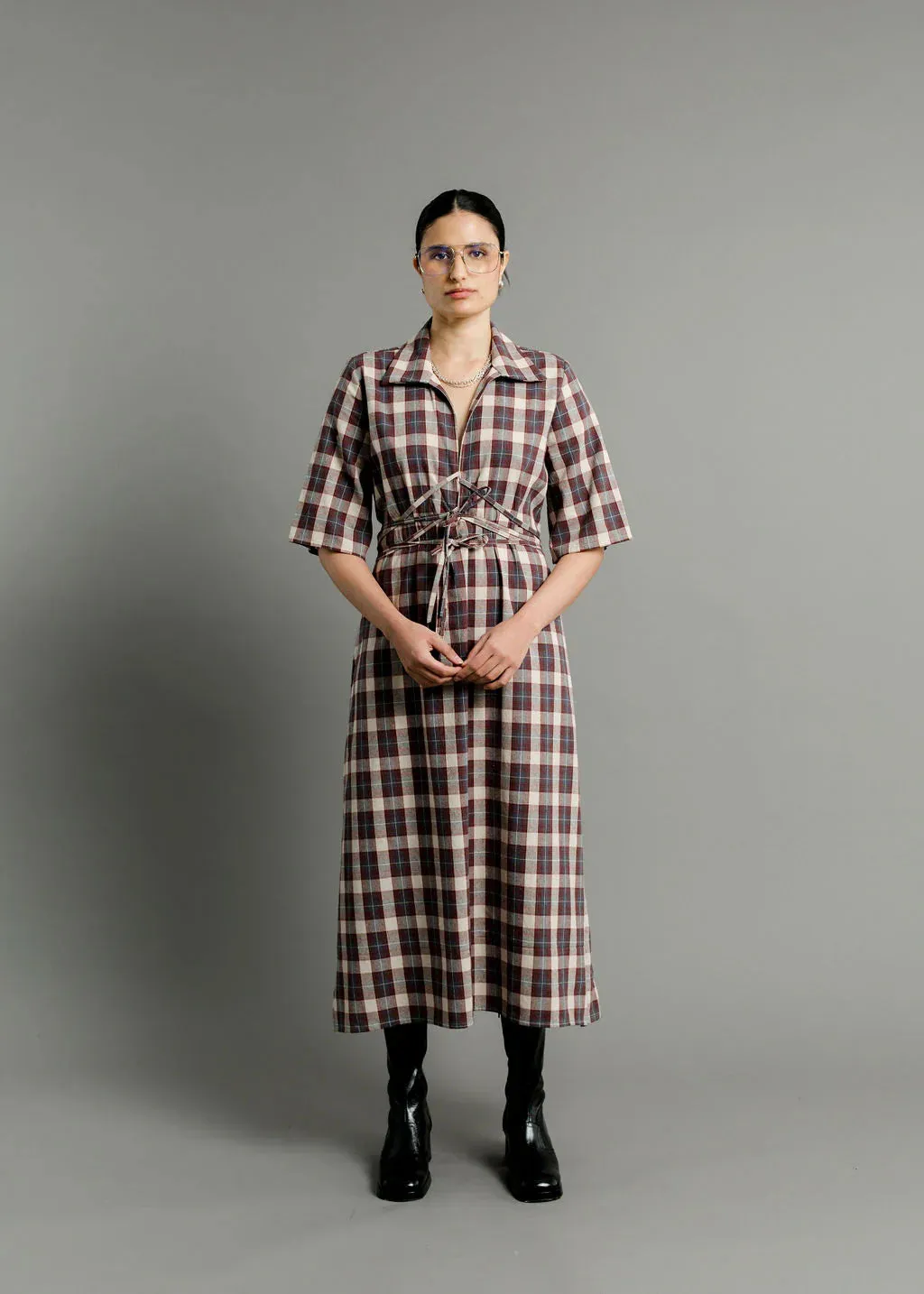A Bronze Age | Eden Dress - Nerd Plaid sold by Fort