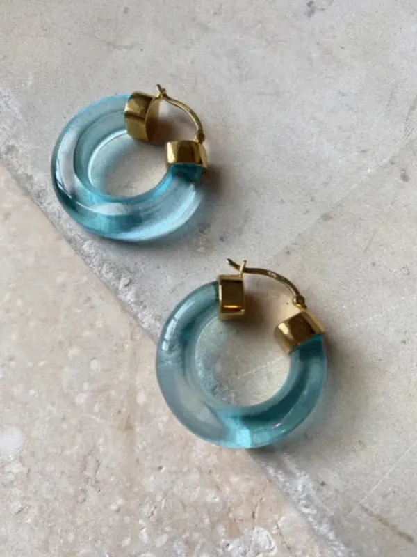 Shyla London | Aura Hoop Earrings - Turquoise sold by Fort
