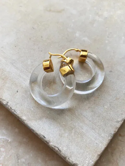 Shyla London | Aura Hoop Earrings - Crystal Clear sold by Fort product image thumbnail 2