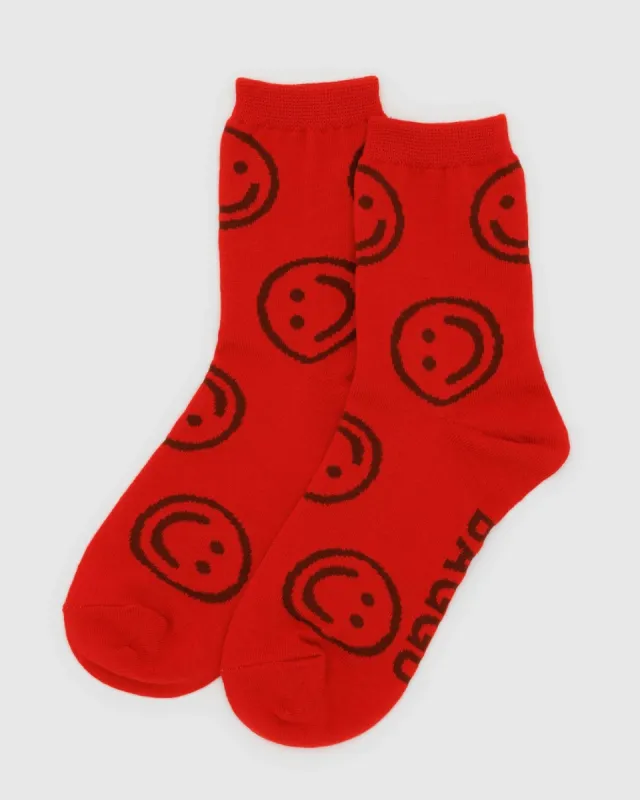 Baggu | Crew Socks -  Red Happy made by BAGGU
