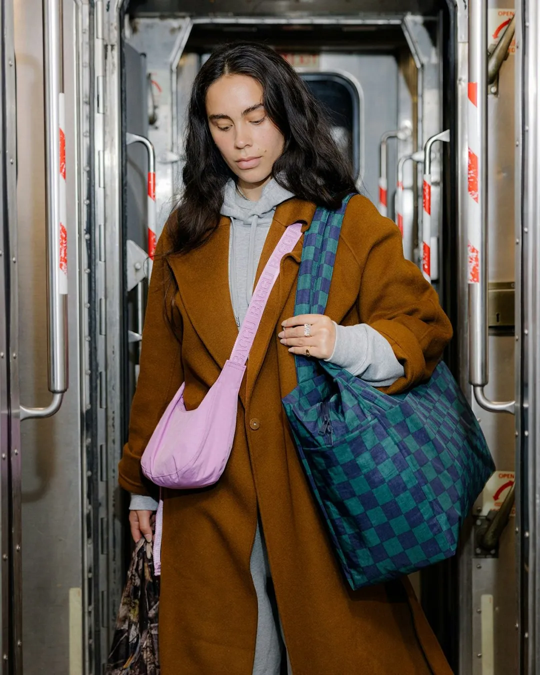 Baggu | Small Nylon Crescent Bag - Peony sold by Fort