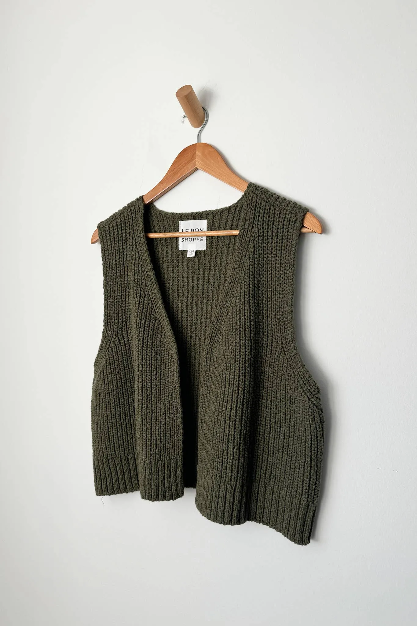 Le Bon Shoppe | Granny Cotton Sweater Vest - Olive sold by Fort product image thumbnail 3