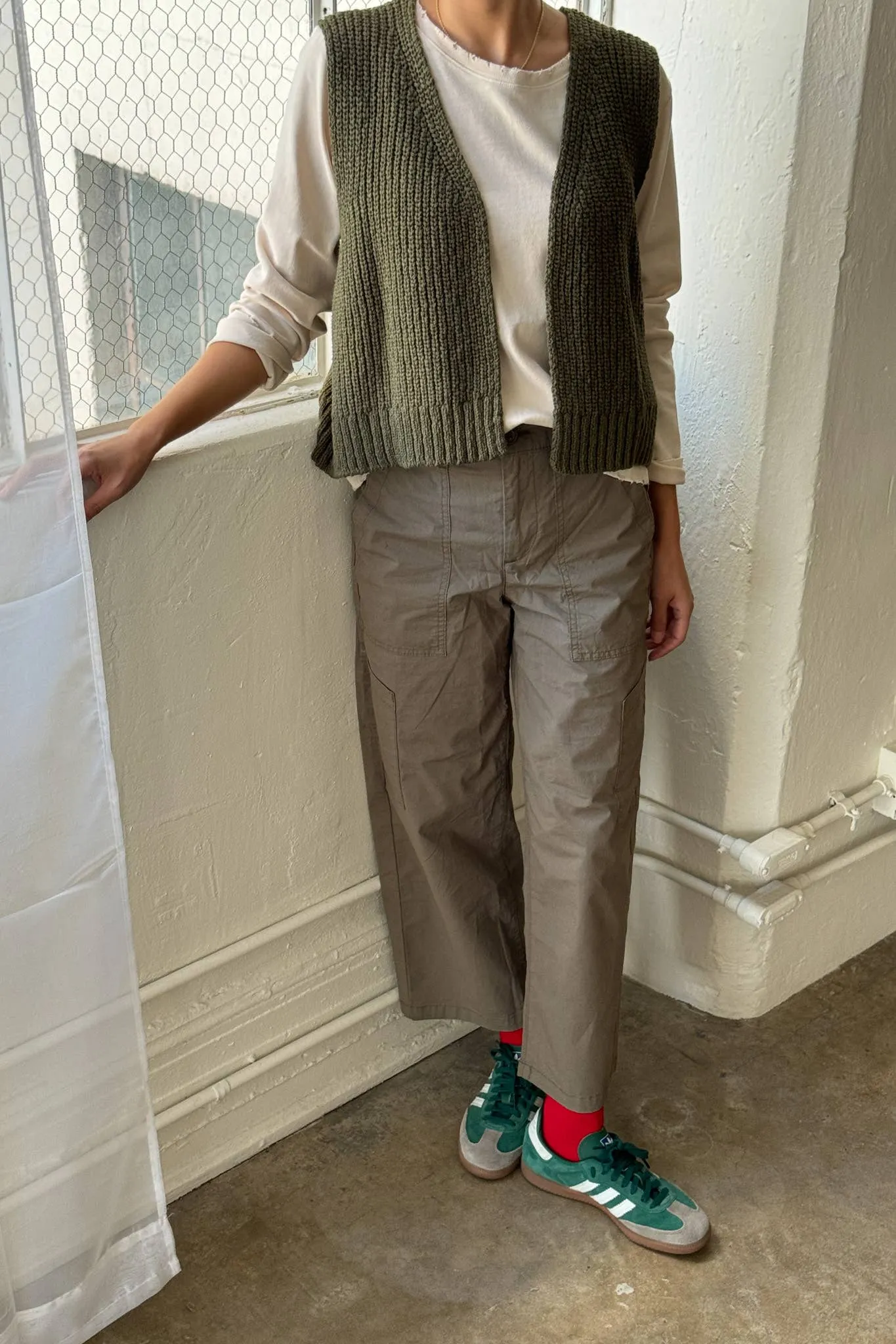 Le Bon Shoppe | Granny Cotton Sweater Vest - Olive sold by Fort product image thumbnail 2