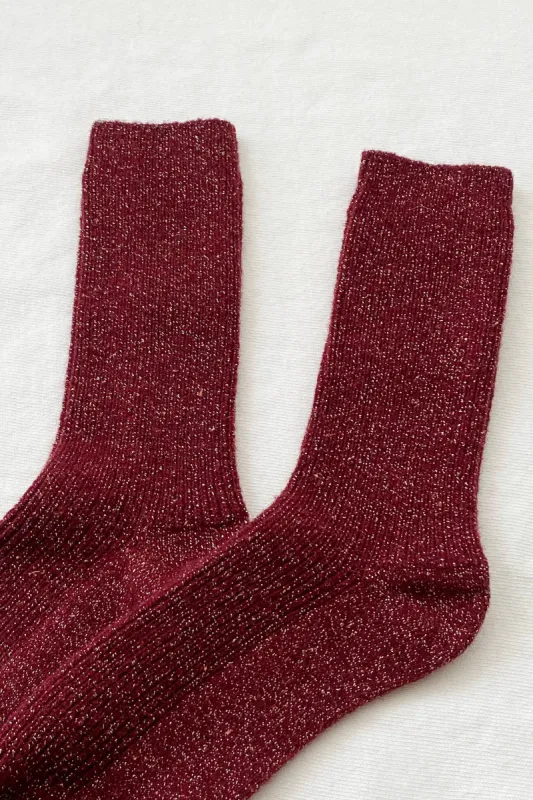 Le Bon Shoppe | Winter Sparkle Socks - Wine sold by Fort