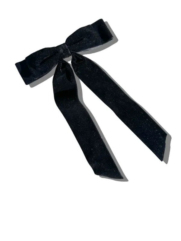 Solar Eclips | The Perfect Velvet Bow Barrette - Black sold by Fort