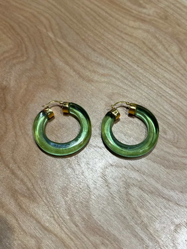 Shyla London | Ariel Large Hoop Earrings - Green sold by Fort