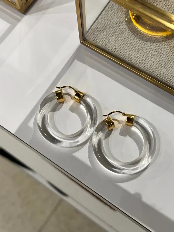 Shyla London | Ariel Large Hoop Earrings - Crystal Clear sold by Fort