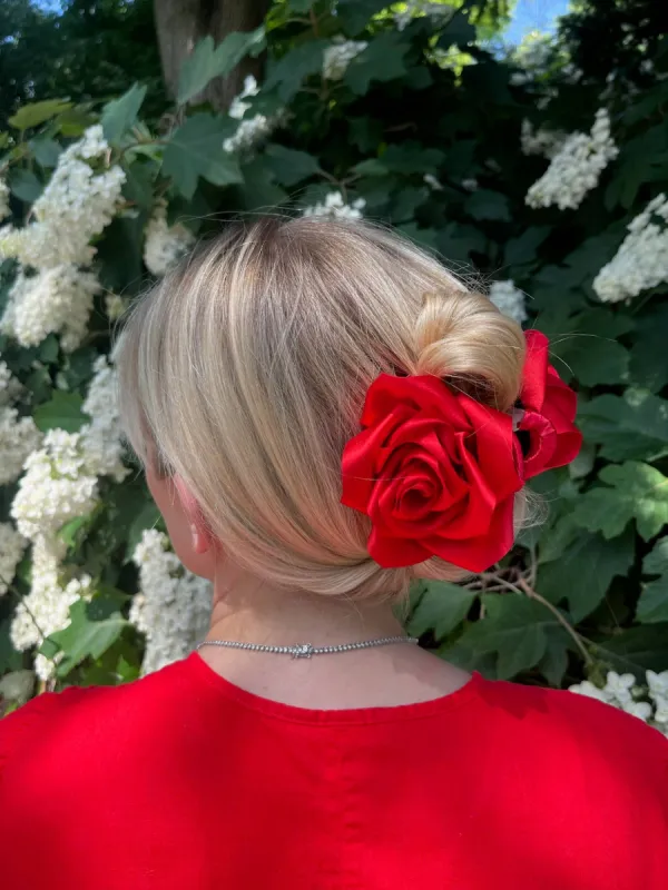 Solar Eclipse | Handmade Satin Rose Claw - Red sold by Fort