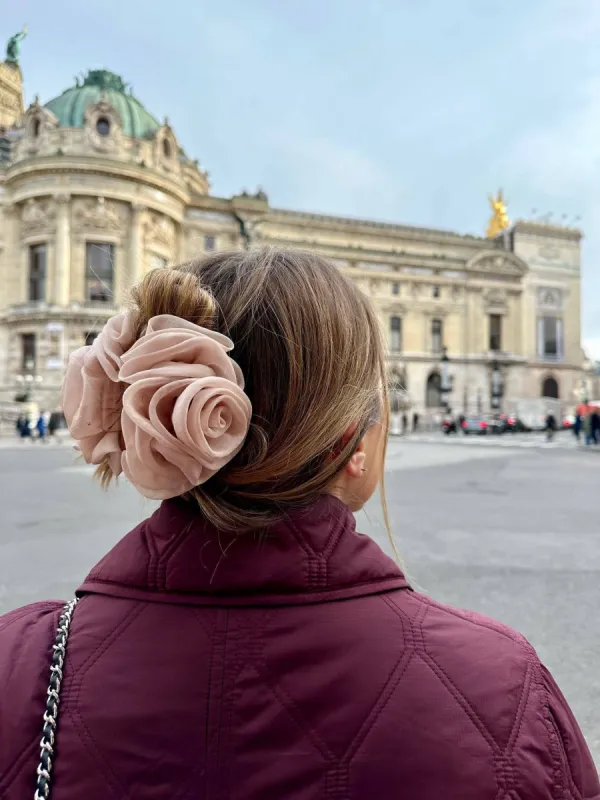 Solar Eclipse | Handmade Organza Rose Claw Clip sold by Fort