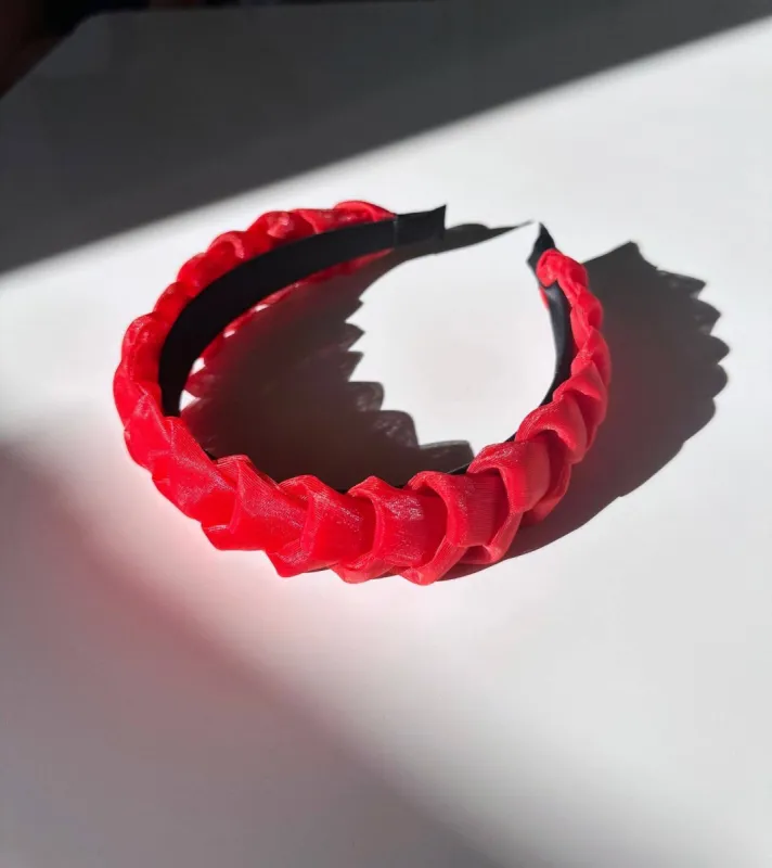 Solar Eclipse | Handmade Organza Braided Headband - Red sold by Fort