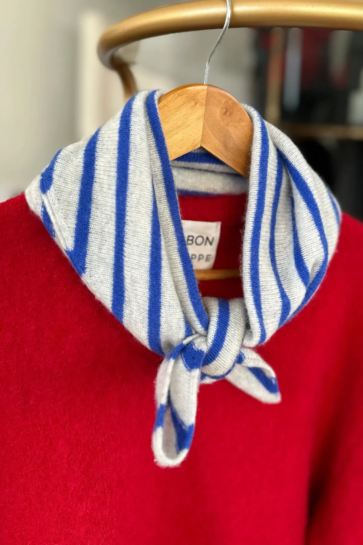 Le Bon Shoppe | Cashmere Bandana - Blue Stripe sold by Fort product image thumbnail 3