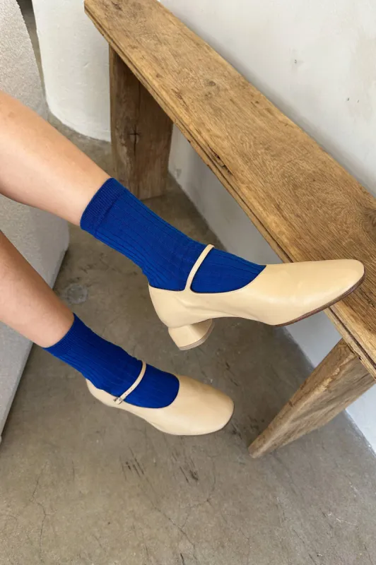 Le Bon Shoppe | Her Socks Mercerized Combed Cotton Rib - Cobalt sold by Fort