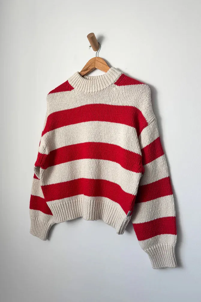 Le Bon Shoppe | Zoe Cotton Sweater - Red Stripe sold by Fort product image thumbnail 3