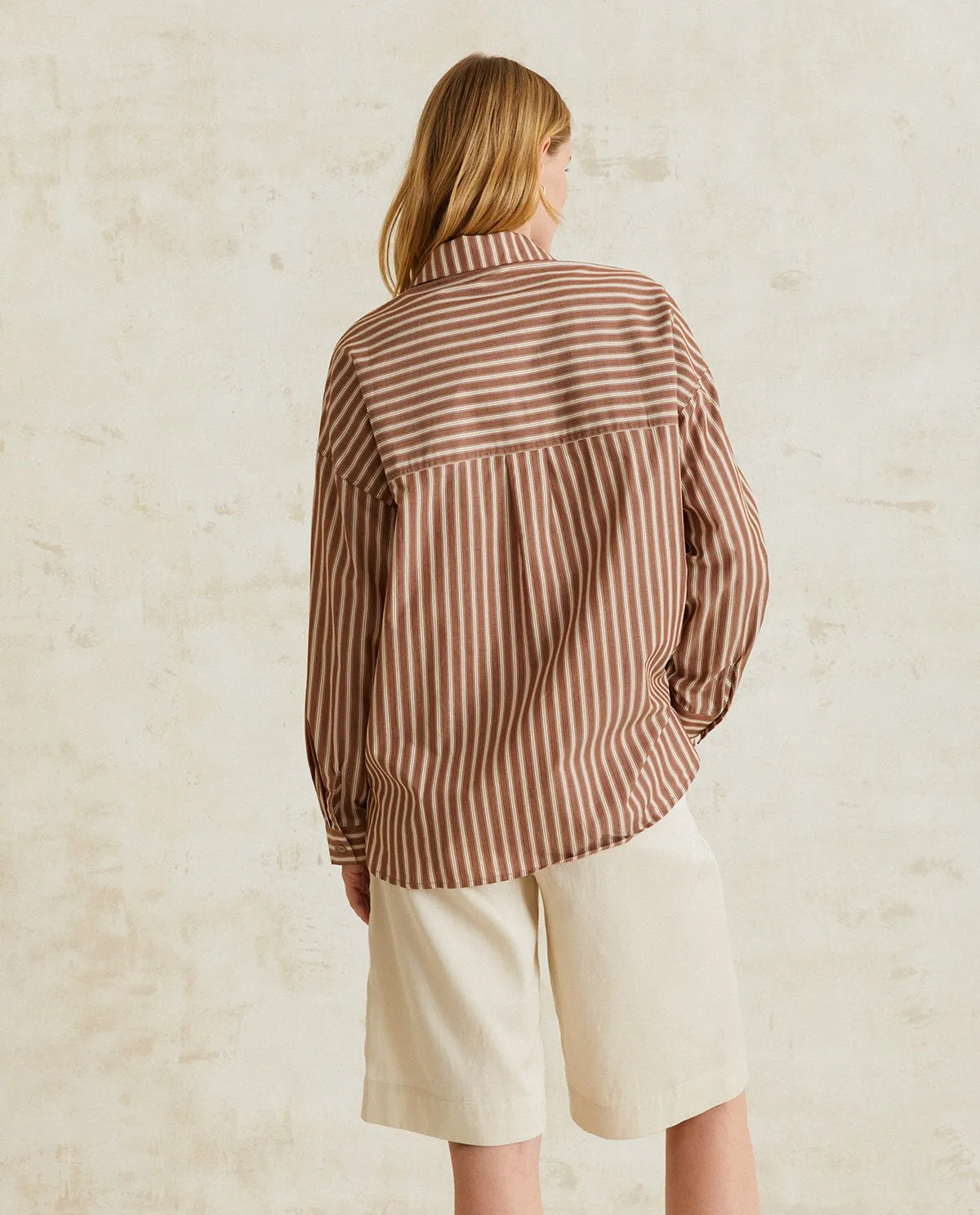 Yerse | Striped Shirt - Chocolate sold by Fort product image thumbnail 4