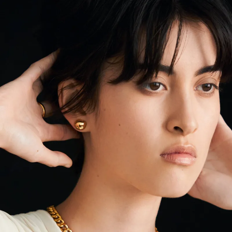 BIKO | Nicola Studs Small - Gold sold by Fort