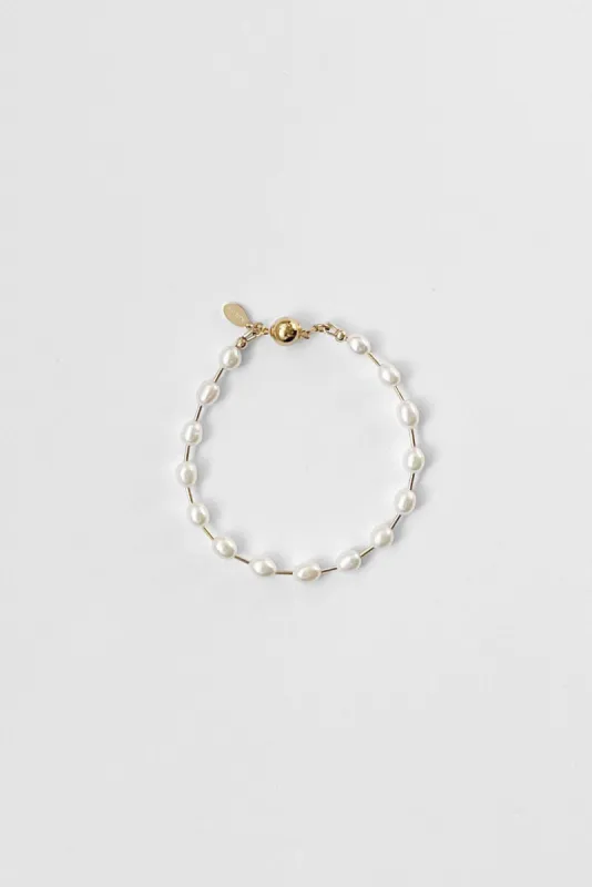 Kara Yoo | Mila Bracelet - Gold Fill and Rice Pearls sold by Fort