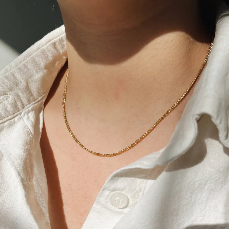 Kara Yoo | Thin Curb Necklace - Gold sold by Fort