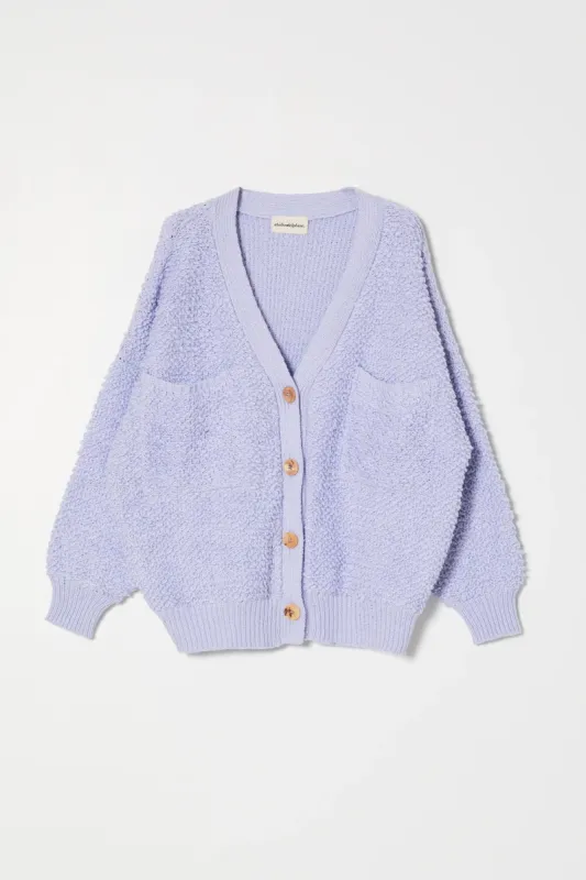 Atelier Delphine | Amelia Cardighan In Chunky Loop Knit - Periwinkle sold by Fort