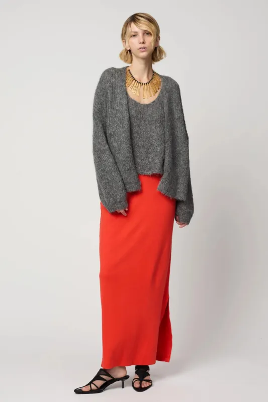 Atelier Delphine | Cora Cardi in Suri Alpaca - Charcoal sold by Fort
