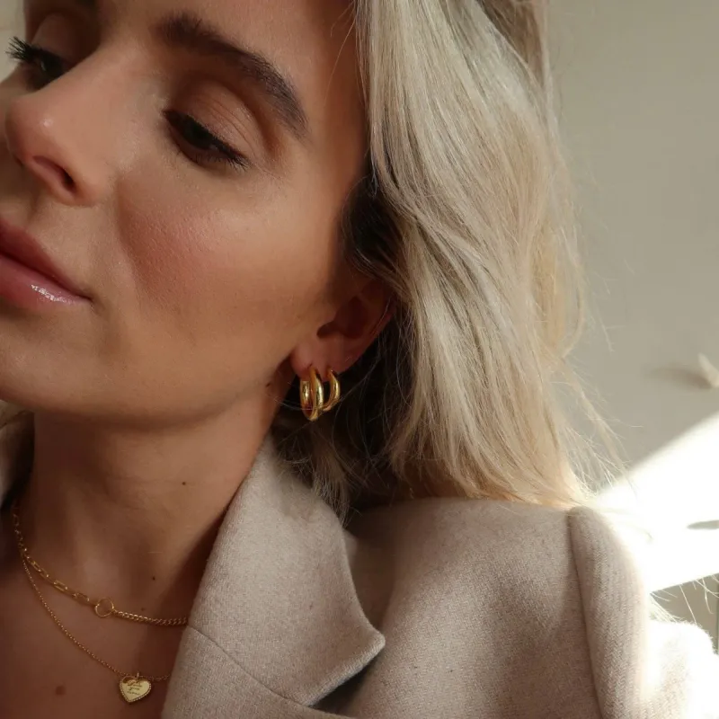 Love Local Jewelry | Blair Chunky Chunky Hoops 2.2cm - Gold sold by Fort