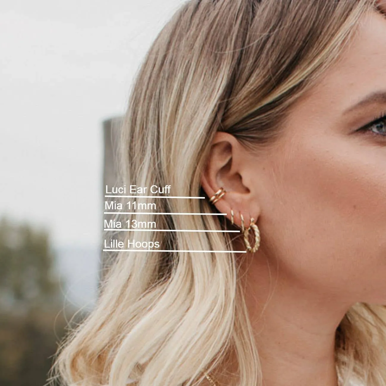 Love Local Jewelry | Mia 13mm Hoops - Gold sold by Fort product image thumbnail 4