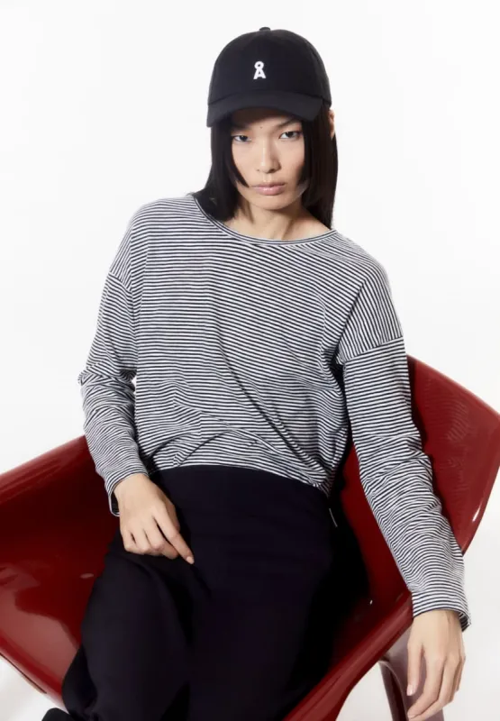 Armed Angels | Xianaa Lovely Stripes Longsleeve - Black/Oatmilk sold by Fort