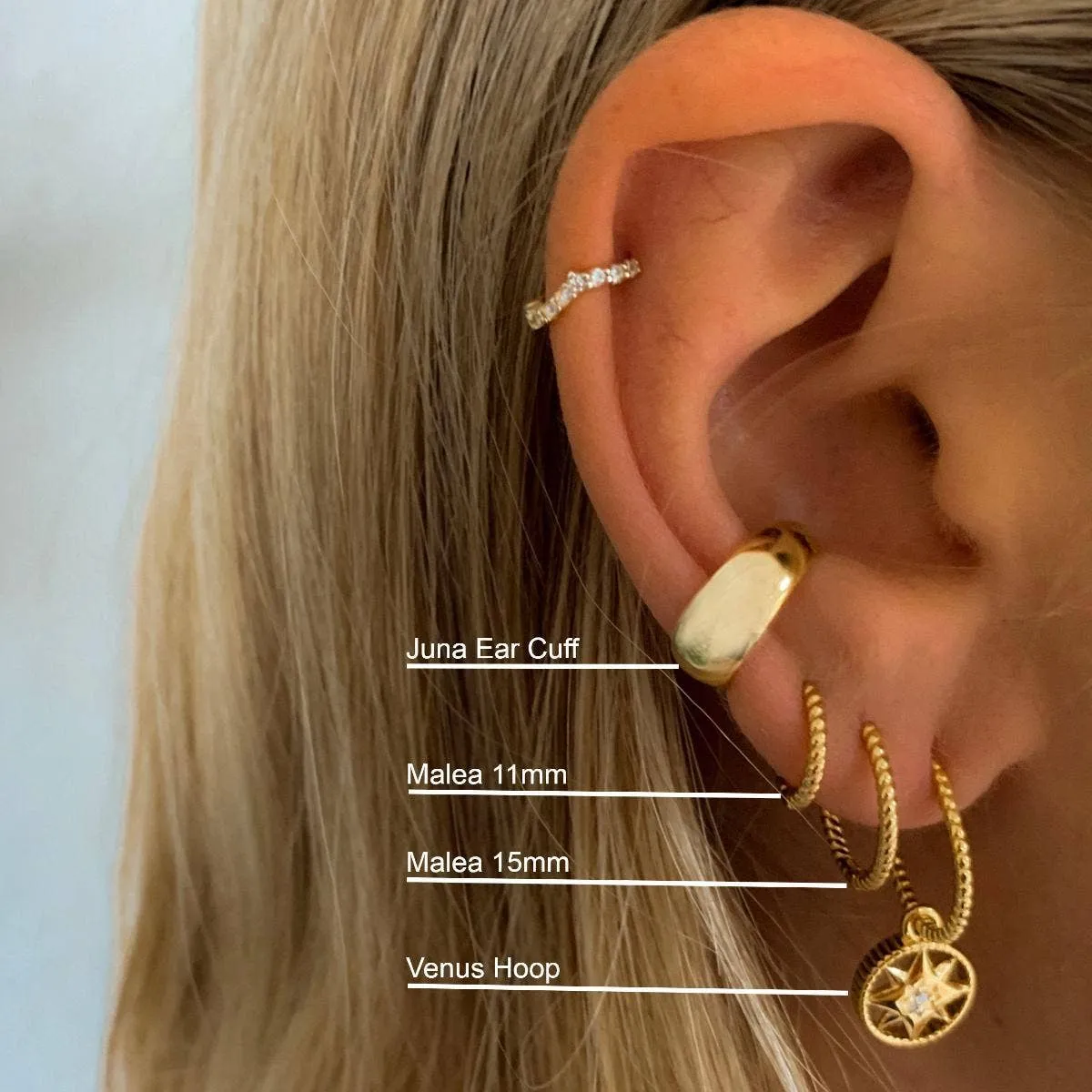 Love Local Jewelry | Malea Hoops 11mm - Gold sold by Fort product image thumbnail 3