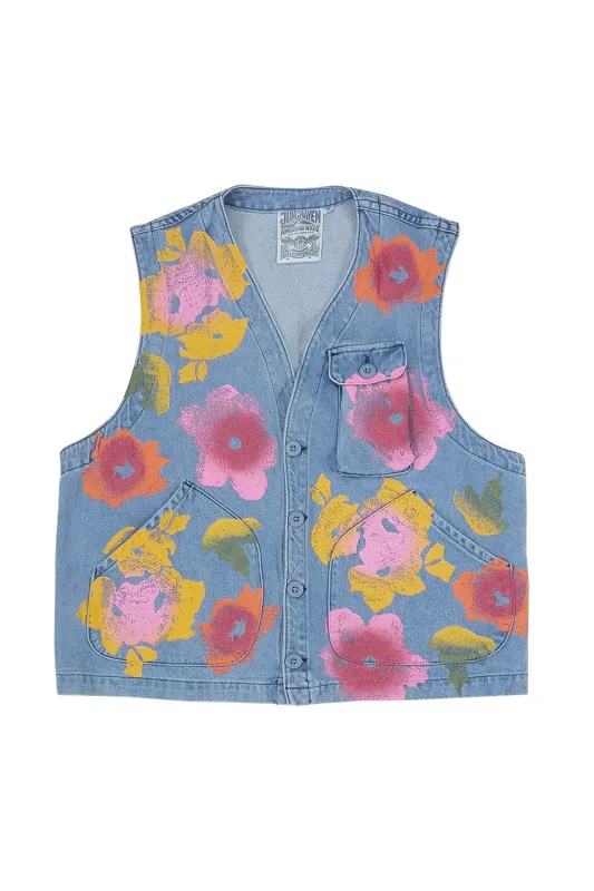 Jungmaven | Falcon Vest - Floral Light Denim sold by Fort