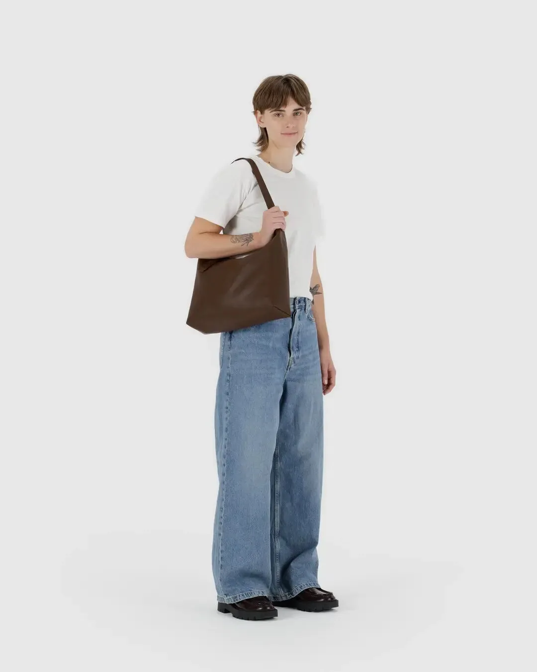 Baggu | Recycled Leather Shoulder Bag - Brown sold by Fort product image thumbnail 2