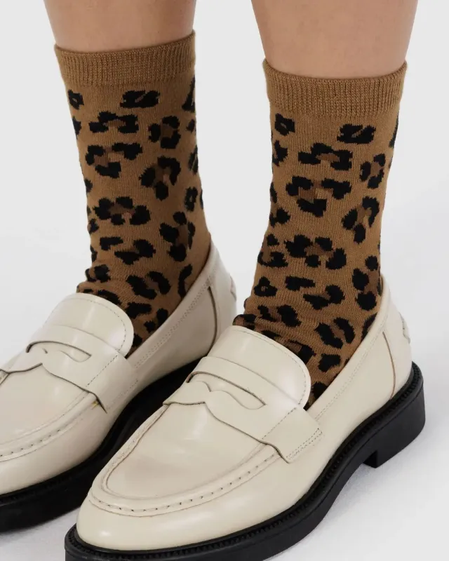 Baggu | Crew Socks - Dark Leopard sold by Fort