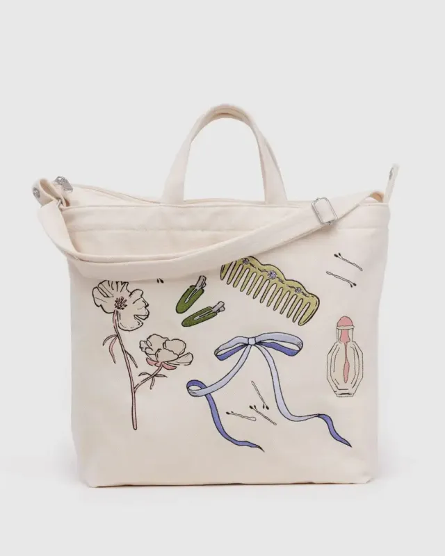 Baggu | Horizontal Zip Duck Bag - Embroidered Get Ready With Me sold by Fort