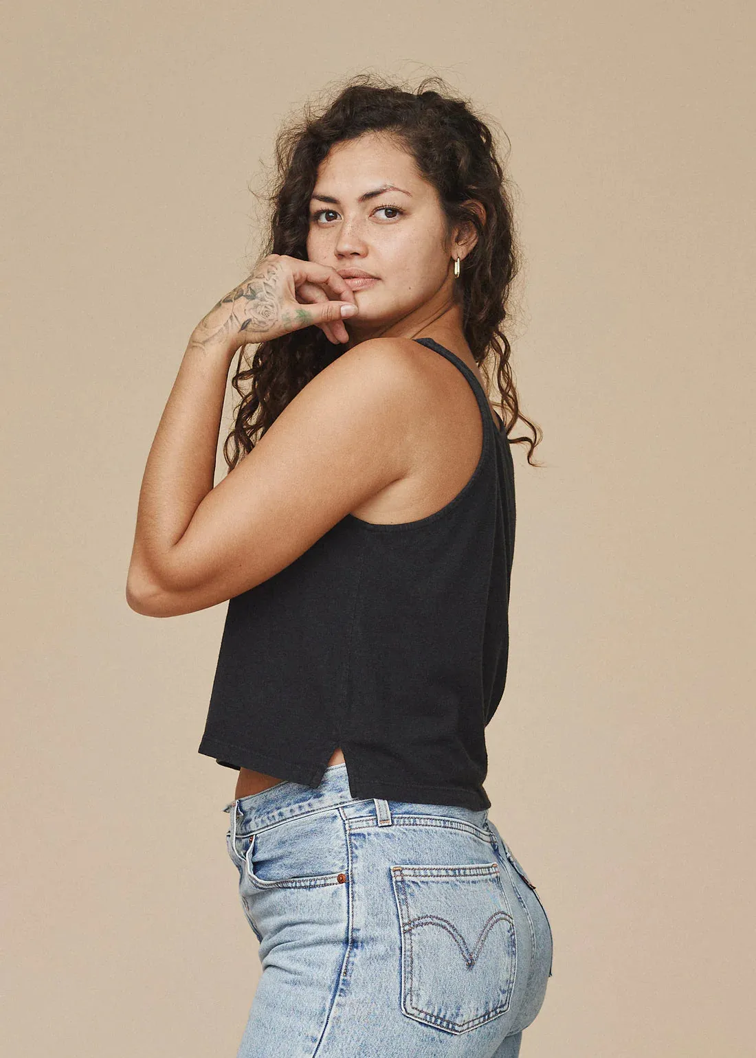 Jungmaven | Cropped Tank - Black sold by Fort product image thumbnail 3