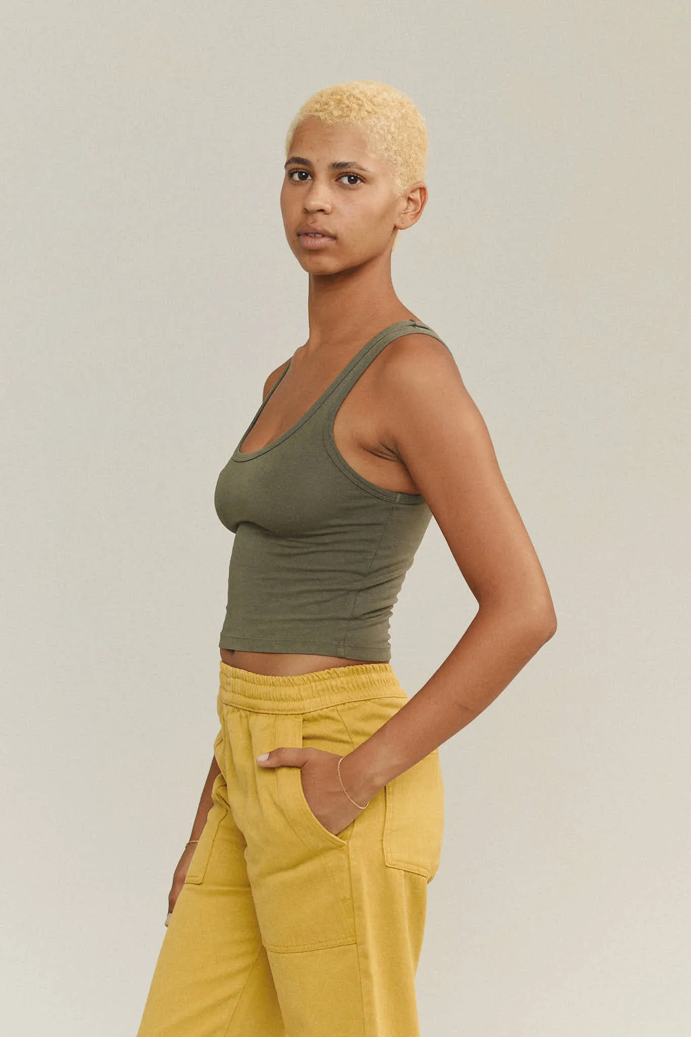 Jungmaven | Sporty Tank - Olive Green sold by Fort