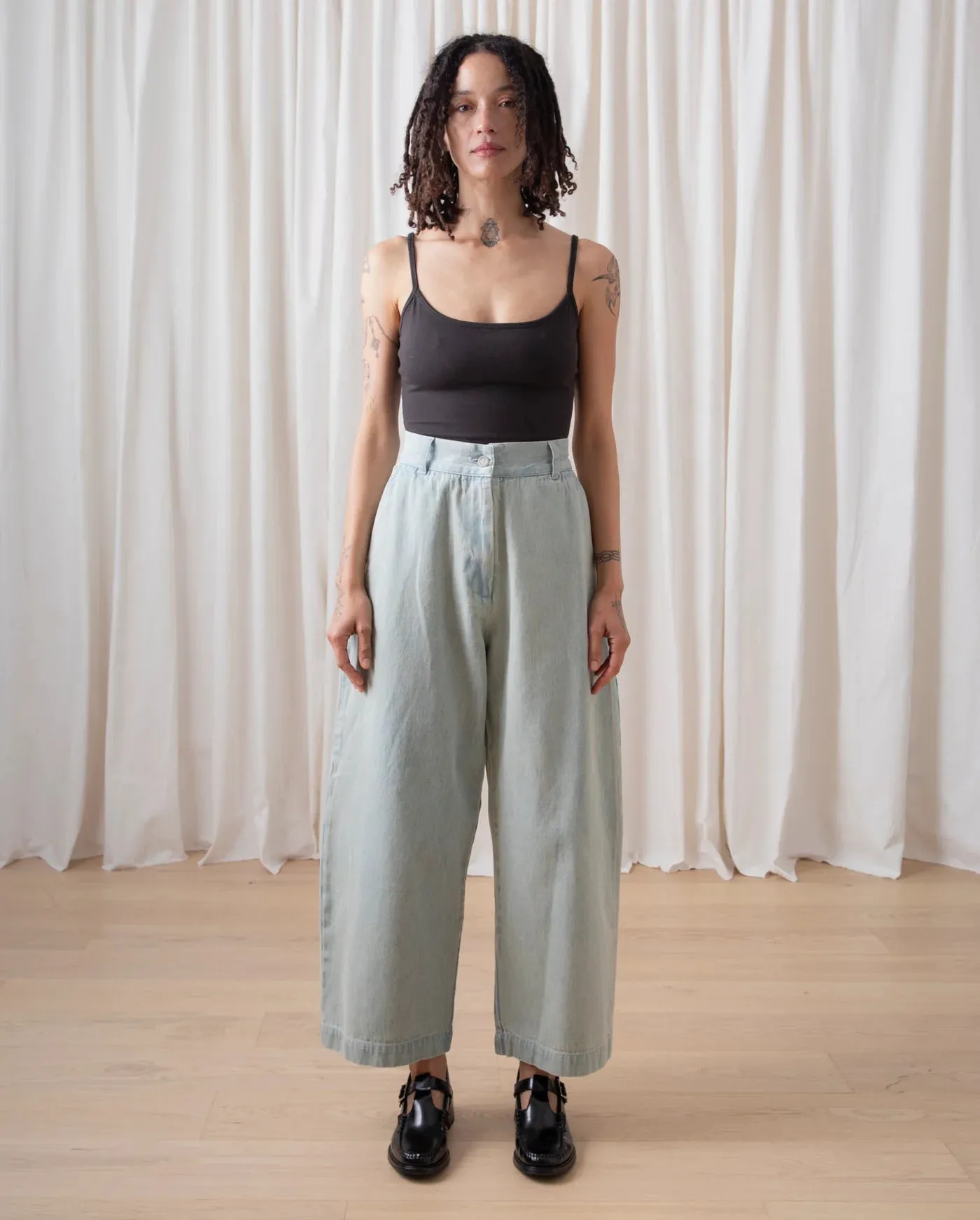 Ali Golden | Loose Barrel Pant - Light Denim sold by Fort