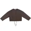 Ali Golden | Cropped Drawstring Jacket - Dark Taupe sold by Fort