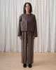 Ali Golden | Cropped Drawstring Jacket - Dark Taupe sold by Fort