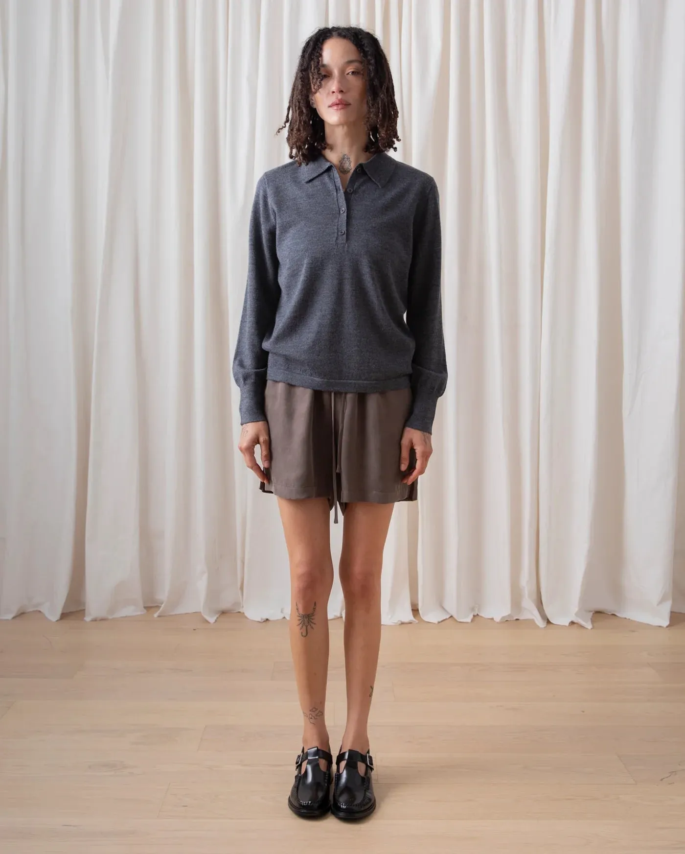 Ali Golden | New Polo Pullover - Charcoal sold by Fort product image thumbnail 5