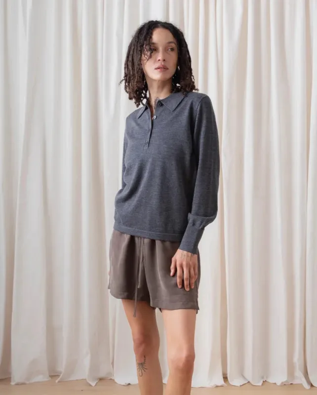 Ali Golden | New Polo Pullover - Charcoal sold by Fort