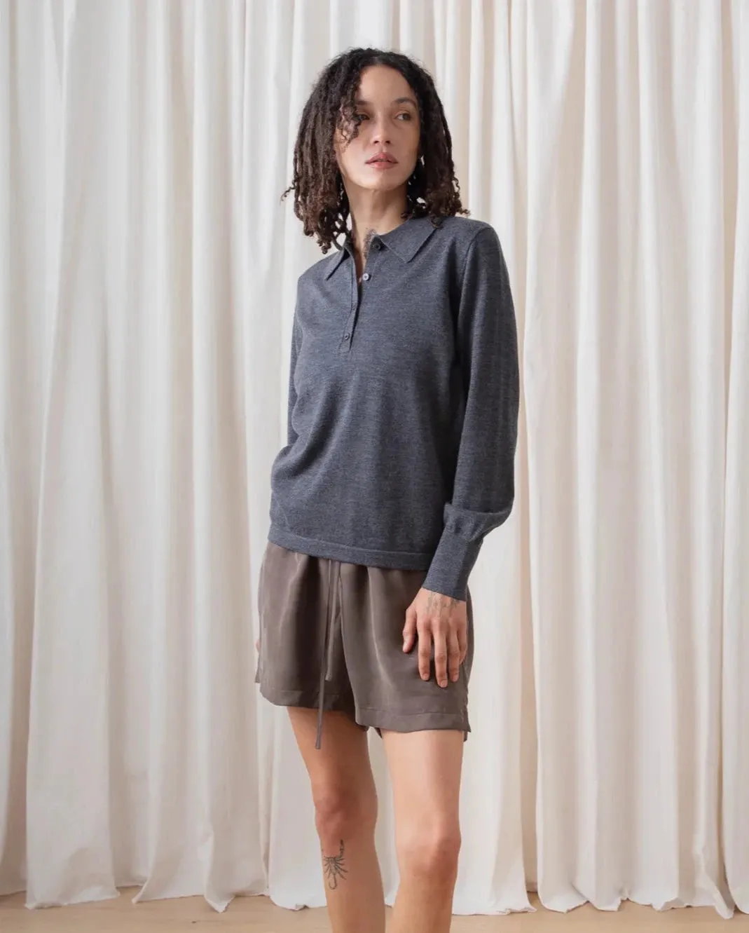 Ali Golden | New Polo Pullover - Charcoal sold by Fort