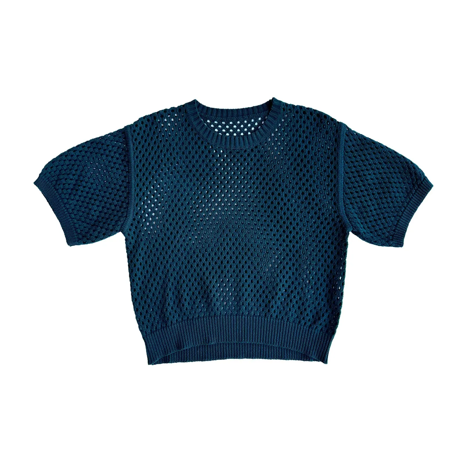 Ali Golden | Open Knit Tee Shirt - Deep Teal sold by Fort product image thumbnail 5