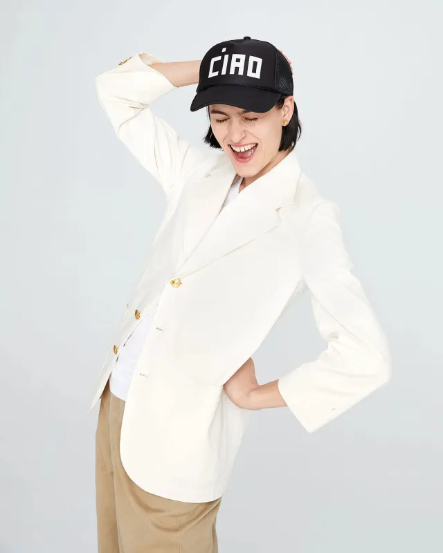 Clare V. | Ciao Trucker Hat - Black made by Clare Vivier