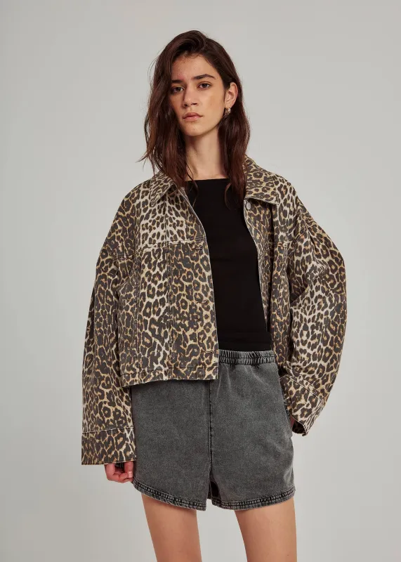 NORR | Kenzie Clean Denim Jacket - Leo Print sold by Fort