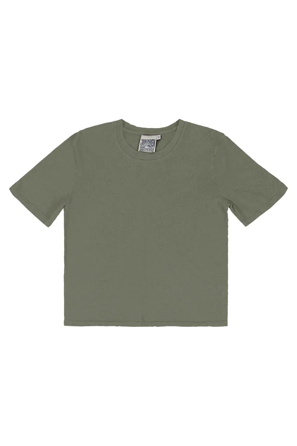 Jungmaven | Silverlake Cropped Tee - Olive Green sold by Fort